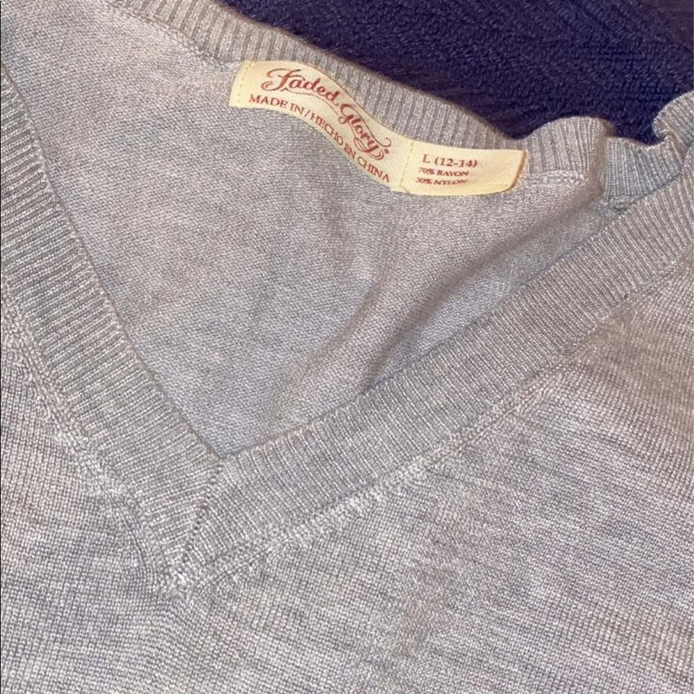 Faded Glory V-Neck Long Sleeve Sweater